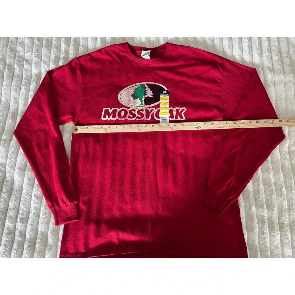 Mossy Oak Long Sleeve T Shirt Red Camo Logo Graphic Tee‎ Men's Large - Picture 3 of 6